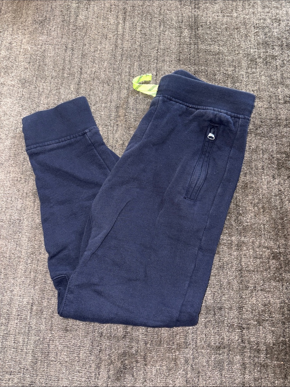 Crewcuts Navy Sweatpants with Lime Accent